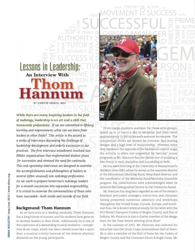 Lessons in Leadership Thom Hannum Interview 2013.