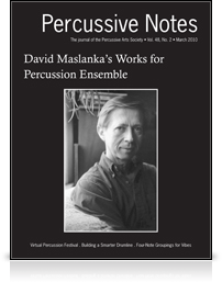 Cover of Percussive Arts Society's "Percussive Notes" magazine.
