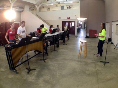 Pit rehearsing with Pam Wasko.