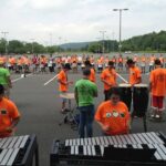 Family show: Full ensemble warm-up.